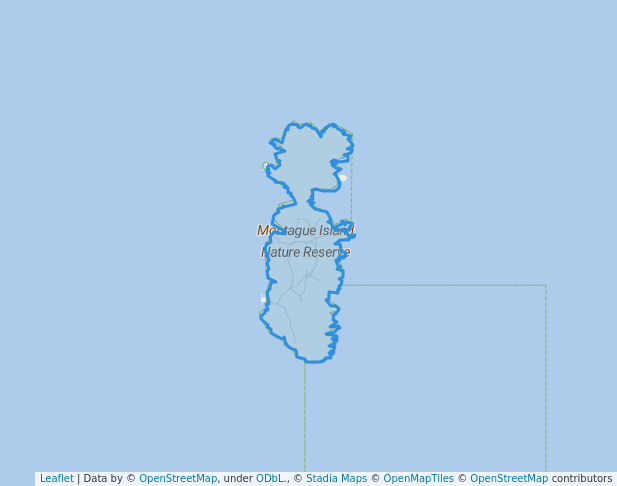walking in Montague Island Nature Reserve map in Murrah