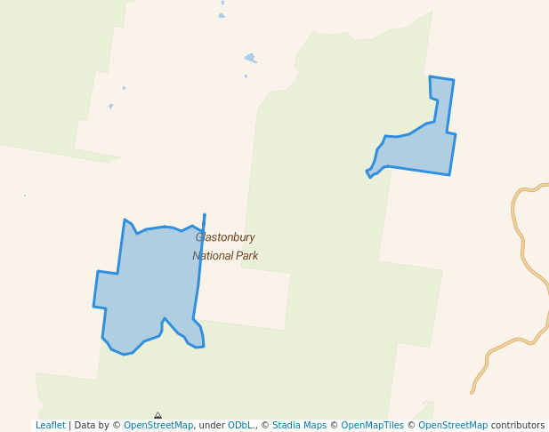 walking in Glastonbury National Park map in Miva