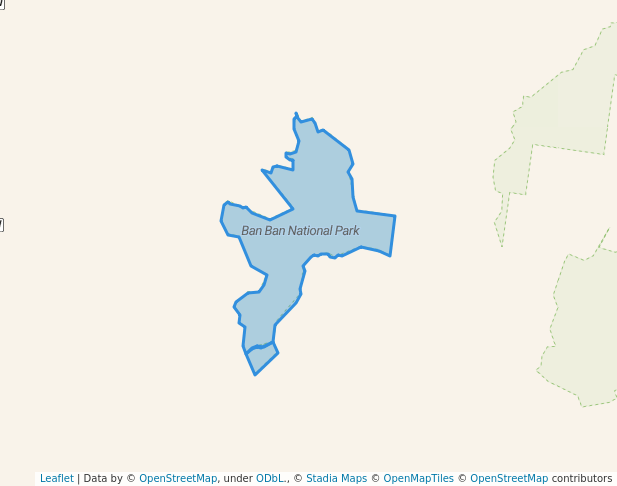 walking in Ban Ban National Park map in Mingo