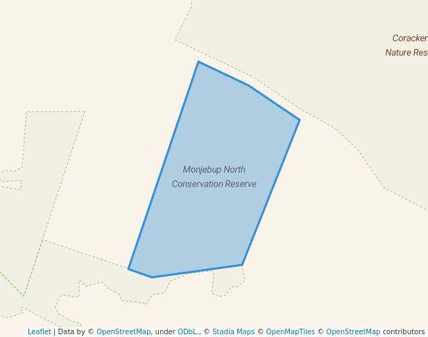 walking in Monjebup North Conservation Reserve map in Monjebup