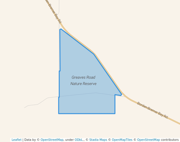 walking in Greaves Road Nature Reserve map in Monjebup