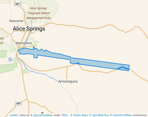 walking in Yeperenye / Emily and Jessie Gaps Nature Park map in Hale