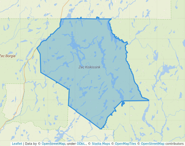 walking in Zec Kiskissink map in La Tuque