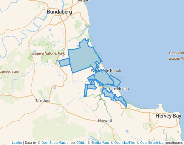 walking in Burrum Coast National Park map in Buxton