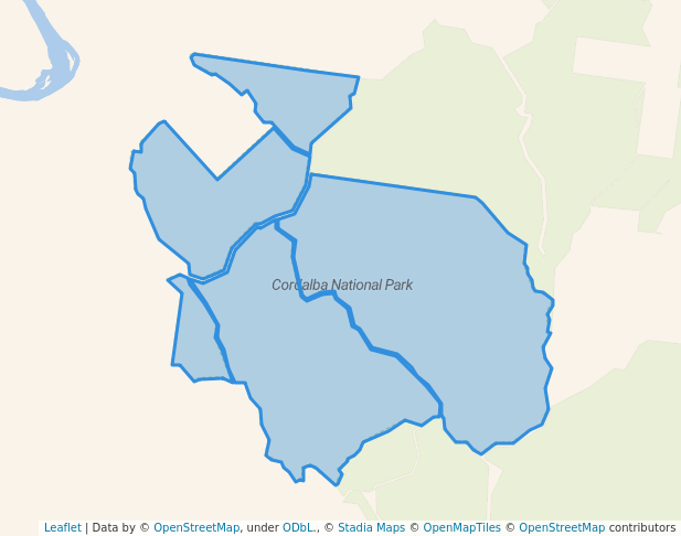 walking in Cordalba National Park map in Lake Monduran