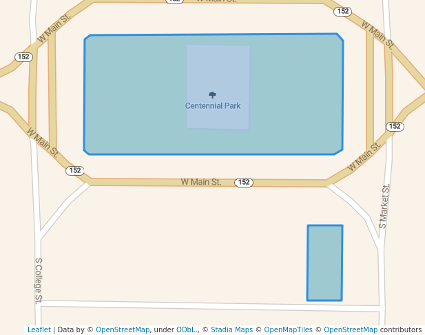 walking in Centennial Park map in New Cordell