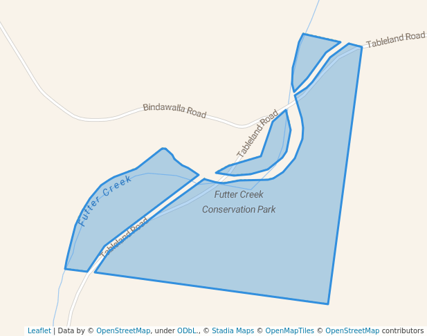 walking in Futter Creek Conservation Park map in Burua