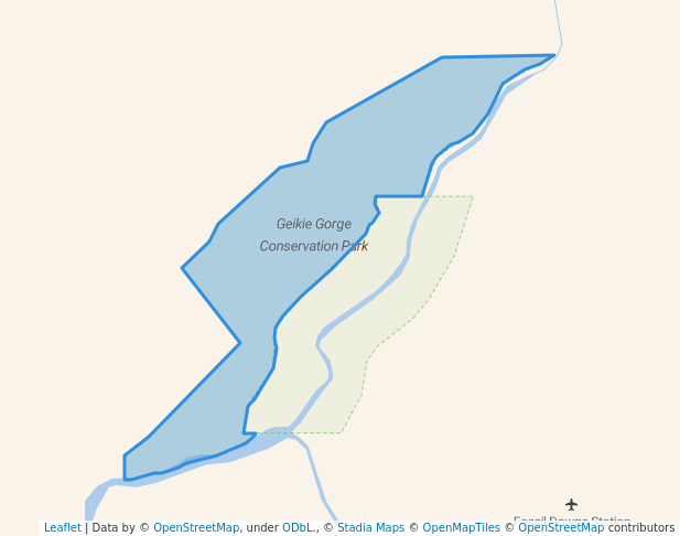 walking in Geikie Gorge Conservation Park map in Meda