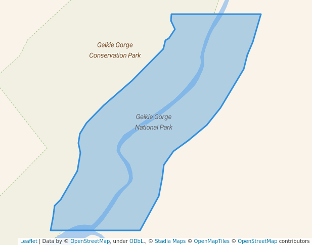 walking in Geikie Gorge National Park map in Meda