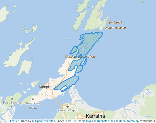 walking in Murujuga National Park map in Karratha