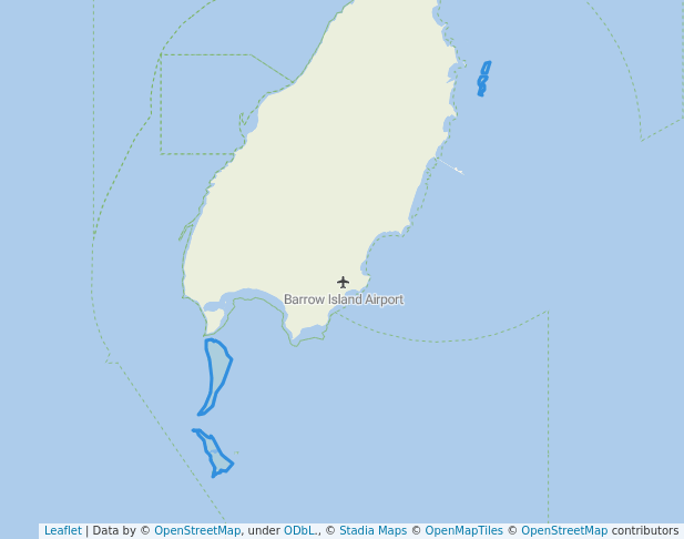 walking in Boodie, Double Middle Islands Nature Reserve map in Barrow Island