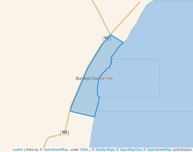 walking in Bundegi Coastal Park map in Learmonth
