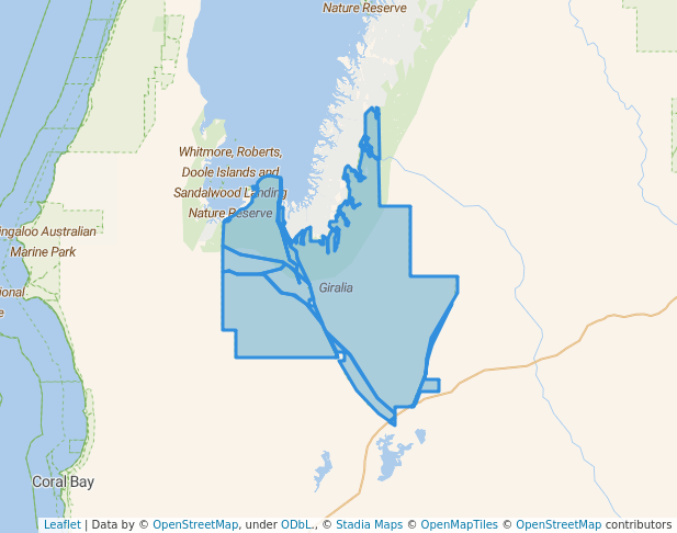 walking in Giralia map in Learmonth