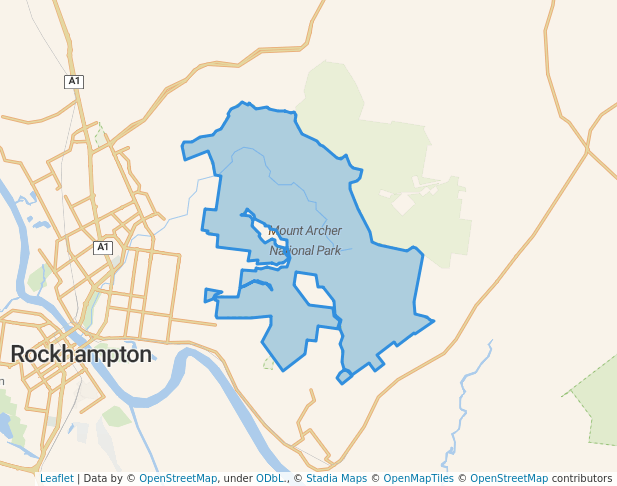 walking in Mount Archer National Park map in Kawana