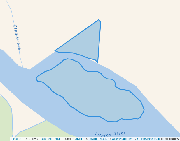 walking in Long Island Bend Conservation Park map in Etna Creek