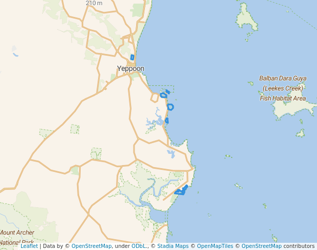 walking in Capricorn Coast National Park map in Kinka Beach