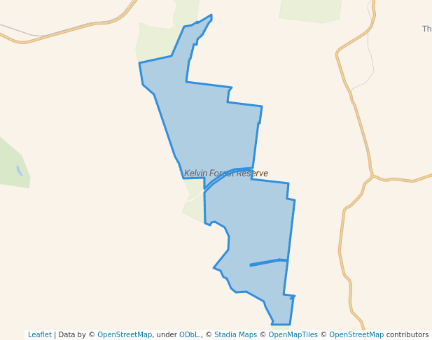 walking in Kelvin Forest Reserve map in Koumala