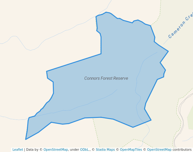 walking in Connors Forest Reserve map in Koumala
