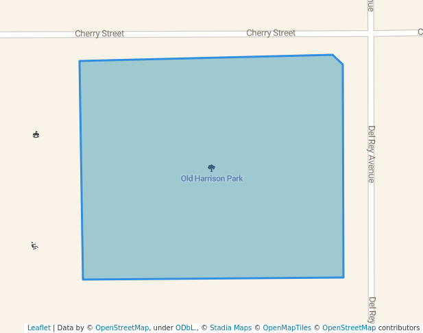 walking in Old Harrison Park map in Cañon City