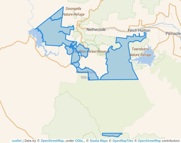 walking in Crediton Forest Reserve map in Eungella