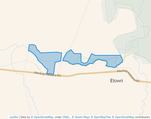 walking in Reliance Creek National Park map in Eimeo