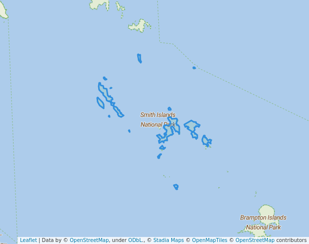 walking in Smith Islands National Park map in Coral Sea