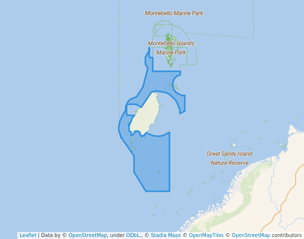 walking in Barrow Island Marine Management Area map in Barrow Island