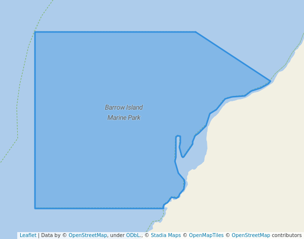 walking in Barrow Island Marine Park (Western Barrow Island Sanctuary Zone) map in Barrow Island