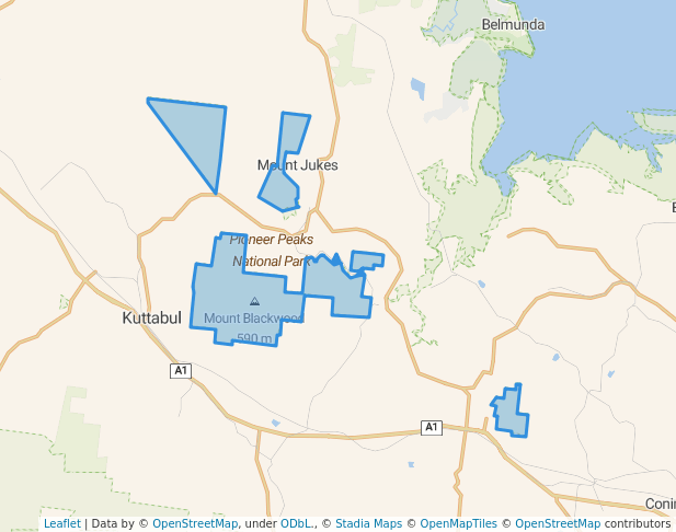 walking in Pioneer Peaks National Park map in Eton