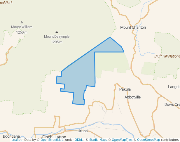 walking in Pelion Forest Reserve map in Finch Hatton