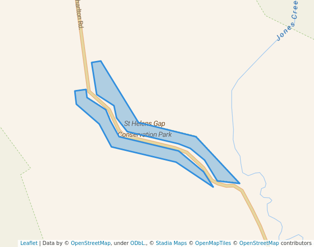 walking in St Helens Gap Conservation Park map in Eton