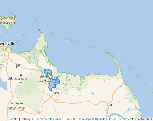 walking in Bowling Green Bay Conservation Park map in Giru