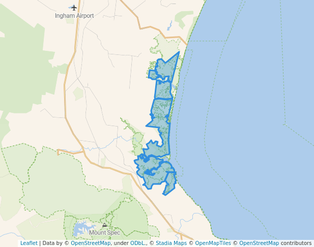walking in Halifax Bay Wetlands National Park map in Ingham
