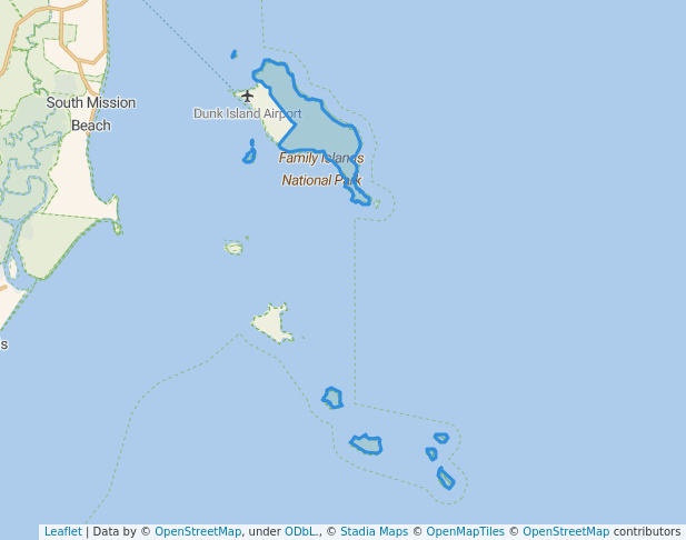 walking in Family Islands National Park map in Dunk