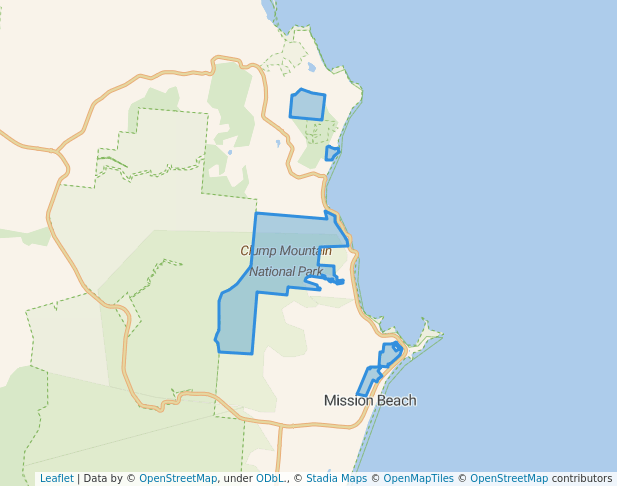 walking in Clump Mountain National Park map in Dunk