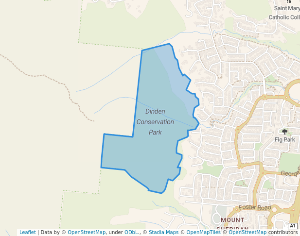 walking in Dinden Conservation Park map in Woree