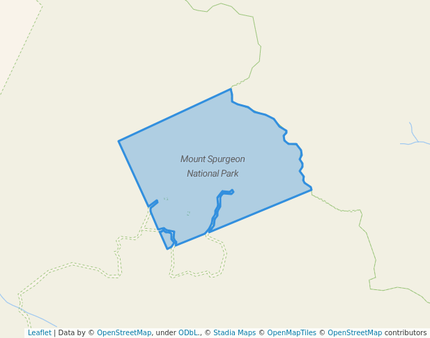 walking in Mount Spurgeon National Park map in Deeral