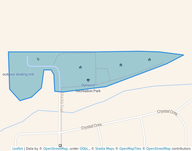 walking in Dymond Recreation Park map in Temiskaming Shores