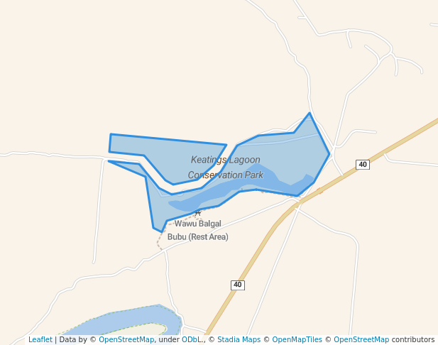 walking in Keatings Lagoon Conservation Park map in Degarra