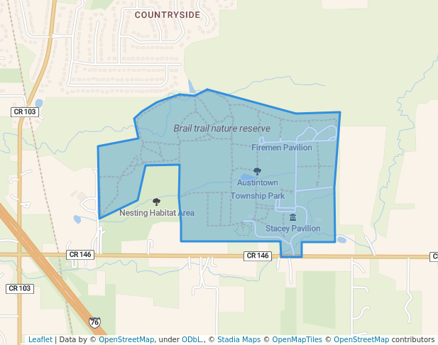 walking in Austintown Township Park map in Youngstown