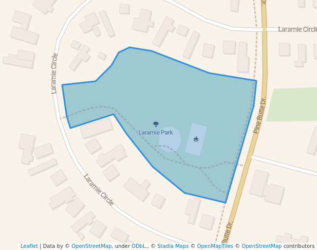 walking in Laramie Park map in Colstrip