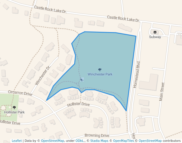 walking in Winchester Park map in Colstrip