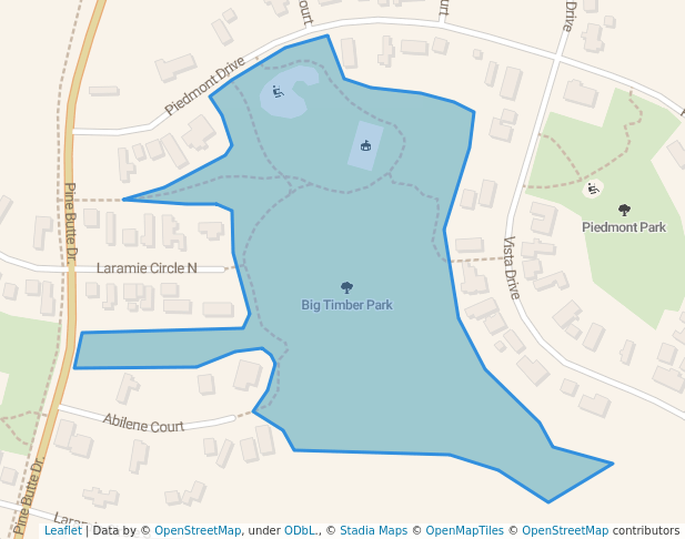 walking in Big Timber Park map in Colstrip