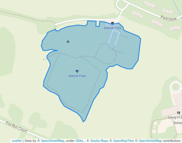 walking in Abbott Park map in Winterport