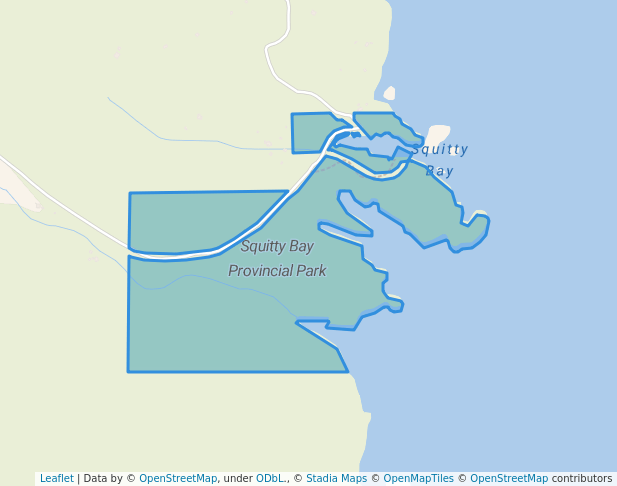walking in Squitty Bay Provincial Park map in Lasqueti Island