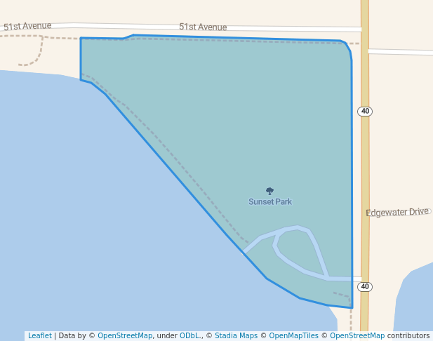 walking in Sunset Park map in Paw Paw