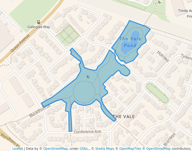 walking in The Vale Park map in Portishead