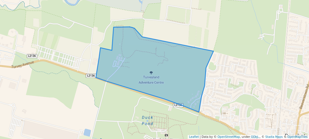 walking in Turveyland Adventure Centre map in Donabate