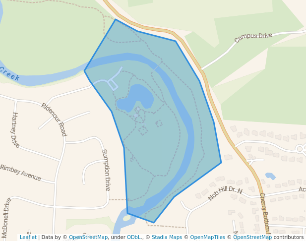 walking in Woodside Green Park map in Gahanna