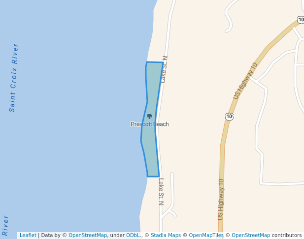 walking in Prescott Beach map in Prescott